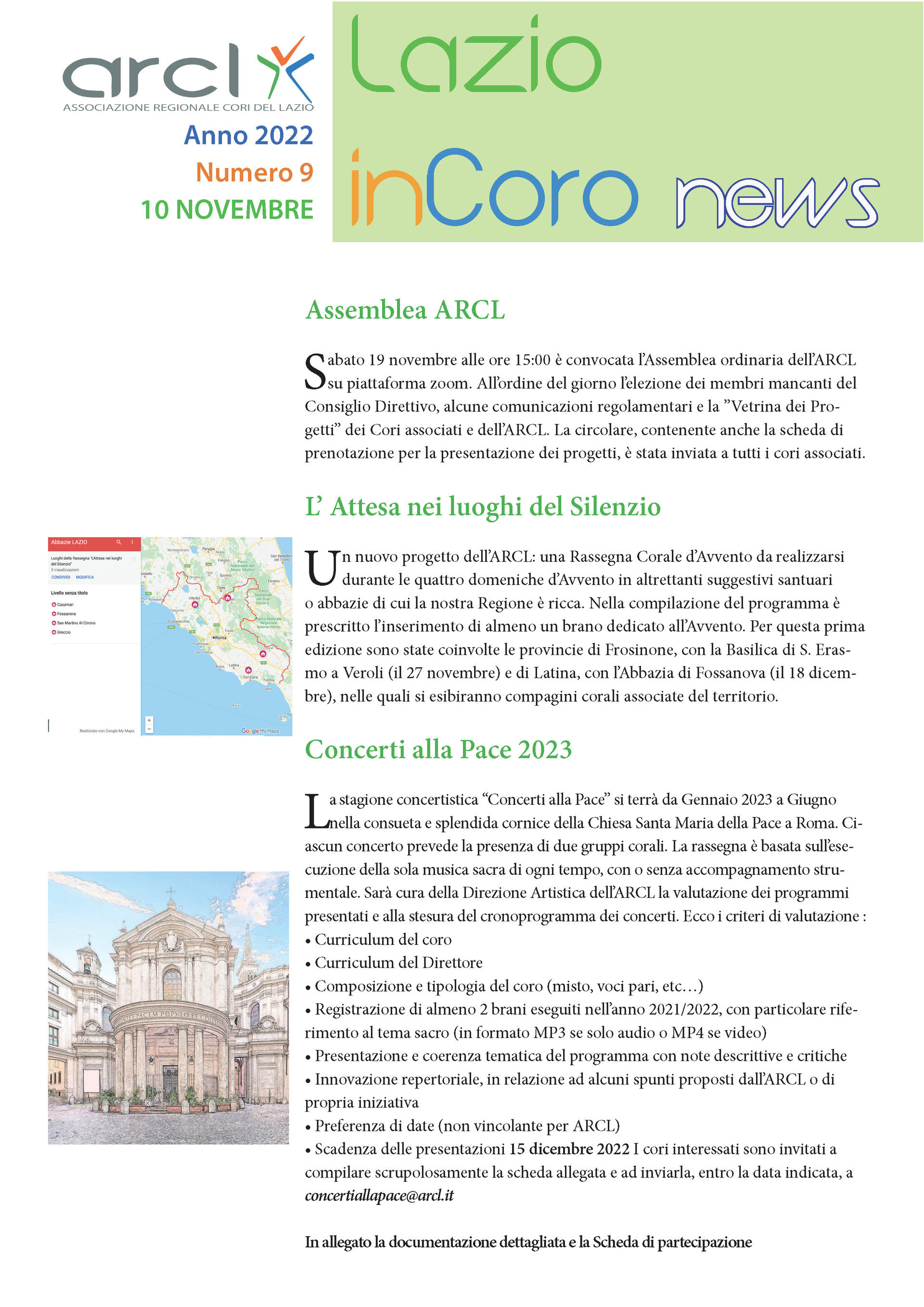 LazioinCoro News n. 9 - 10 novembre 2022