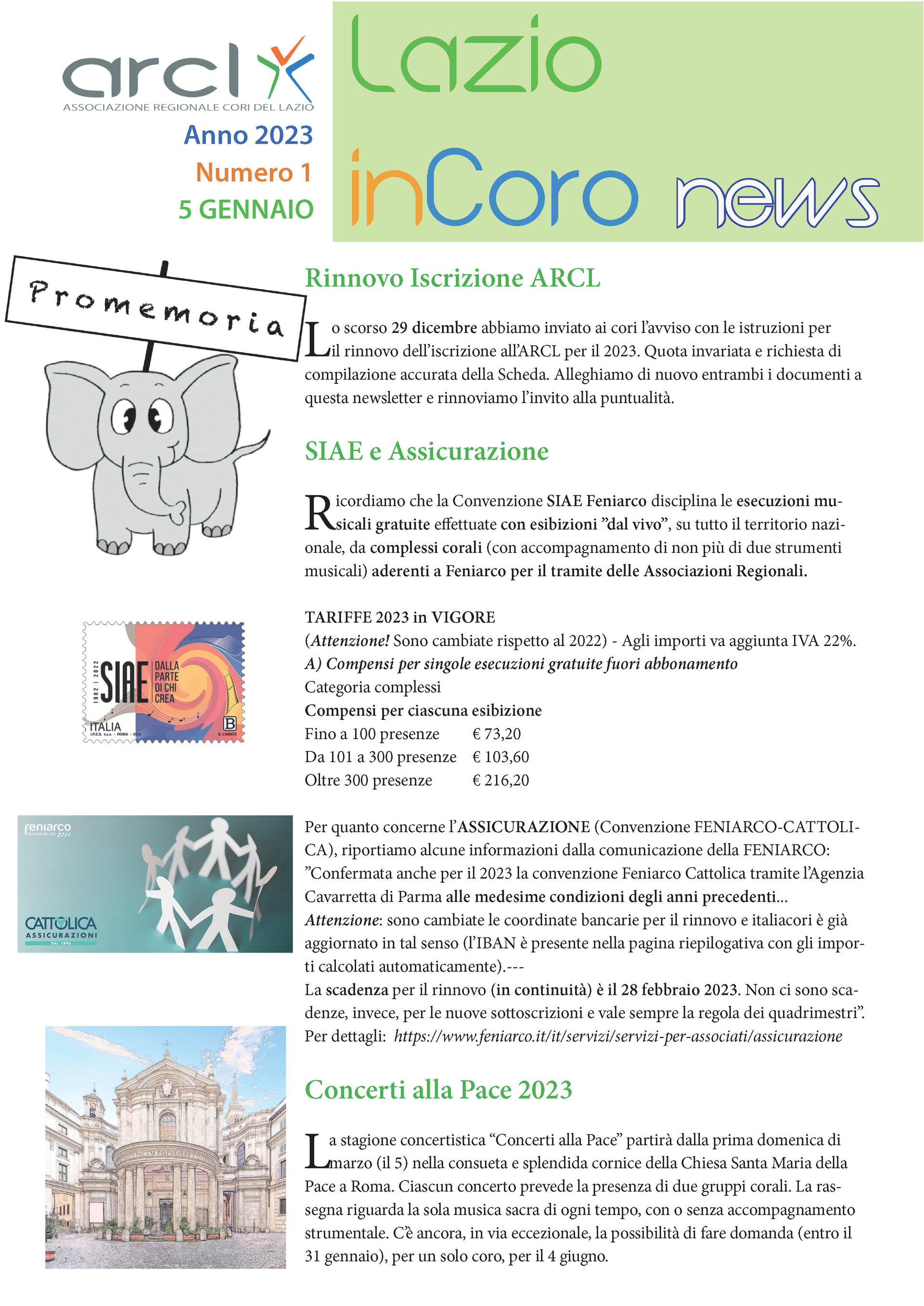 LazioinCoro News n. 1 - 5 gennaio 2023