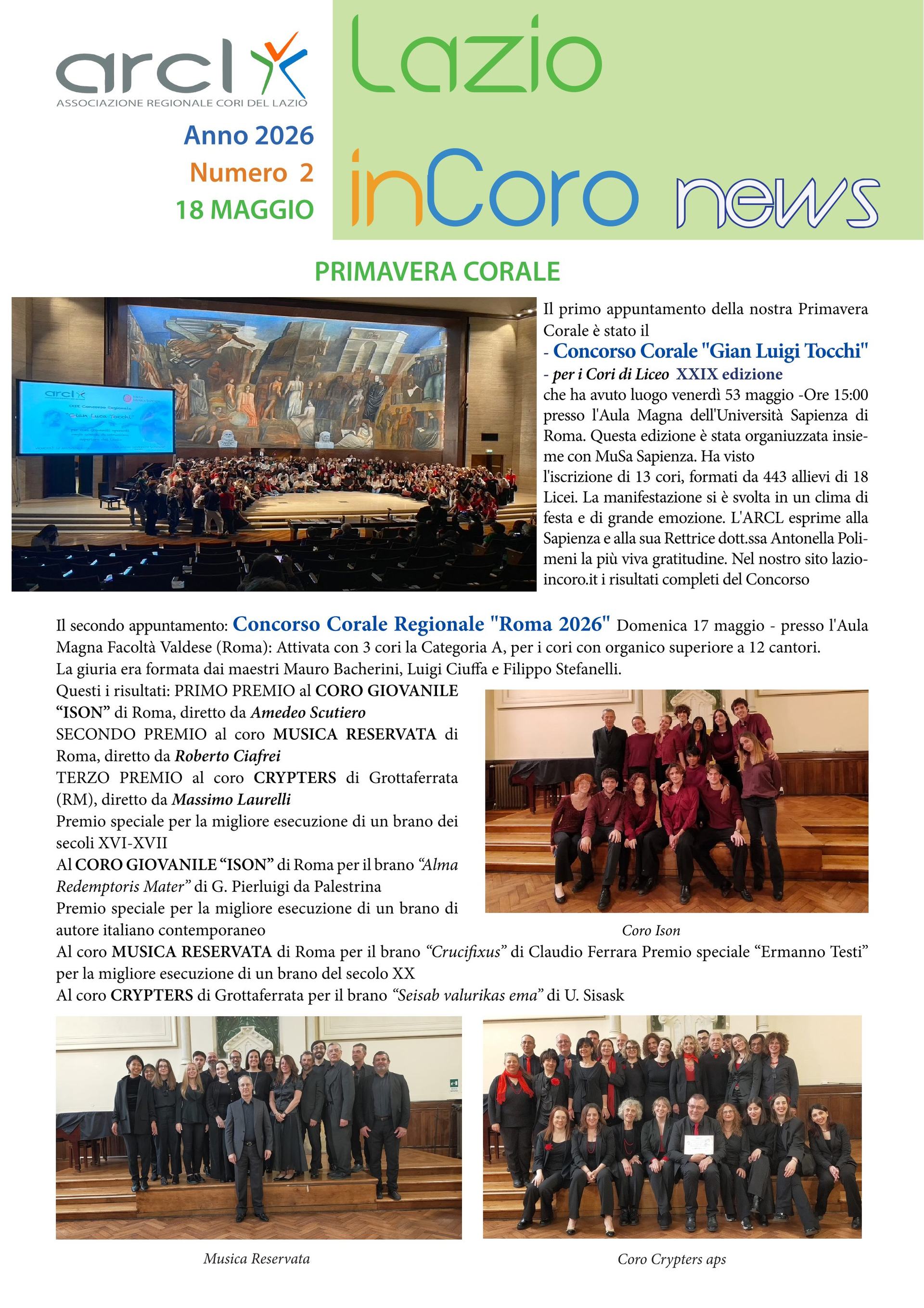 Lazioincoro News n. 2 -18 mag 2026-1